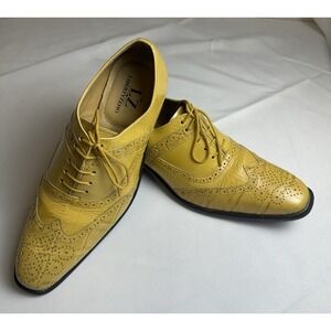 LibertyZeno Dallas Genuine Leather Oxford Style Brogue Dress Shoes Mustard Sz 10